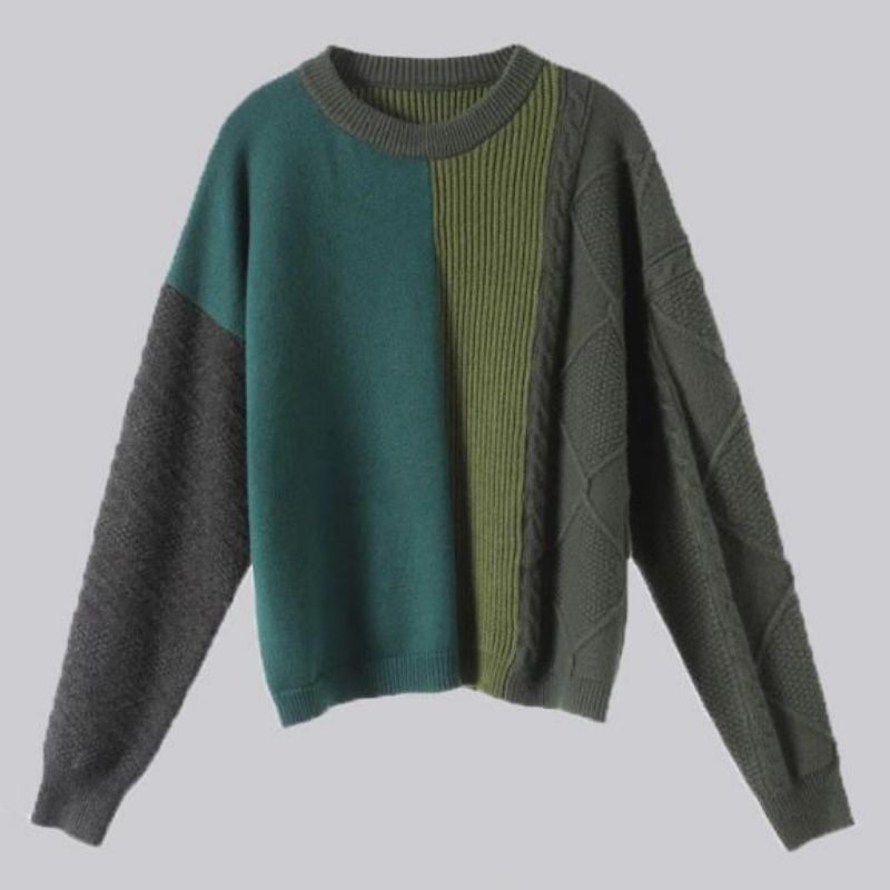 Phụnữ Pullover Cashmere Pha trộn quần áo đa màu Dải dệt kim