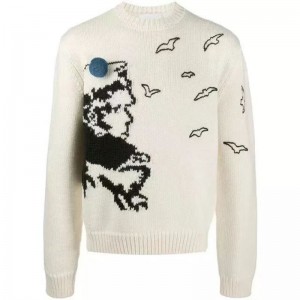 Sản xuất mùa đông tùy chỉnh áo len Jacquard Knit Jacquard cho conngười